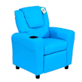 Miniatyrbillede 1 af 11: Rootz Børnelænestol - Minilænestol - Børnesofa - Hvilelænestol - Liggefunktion - Indbygget kopholder - Blå - 62 x 52 x 69 cm
