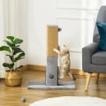 Miniatyrbild 9 av 11: Rootz Skrapstolpe - Katter Skrapstolpe - Kattträd med jutrep - Lekträd inklusive leksaksplysch - Grå - 59,5 x 39 x 79 cm