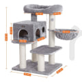 Miniatyrbild 4 av 9: Rootz Cat Tower - Justerbart kattträd - Katthus - Skrapstolpe - Grå - 70 x 60 x 112 cm