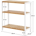 Miniatyrbillede 3 af 8: Rootz Skohylde - Skohylde - Bambus - Stativ - 3 niveauer - Hvid - Beige - 60 x 26 x 66 cm