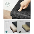 Miniatyrbillede 6 af 8: Rootz Stor sort sædekiste - Opbevaring Ottoman - Fodstøtte - Imiteret linned - MDF - Skum - Rummeligt interiør - Robust konstruktion - Nem montering -