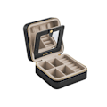 Miniatyrbillede 1 af 4: Rootz rejsesmykkeskrin - smykkearrangør - smykkeopbevaring - kompakt design - MDF PU-fløjl - 11,4 cm x 11,4 cm x 5,5 cm