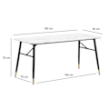 Miniatyrbillede 4 af 6: Rootz Stor spisebord - Moderne spisebord - Rektangulært bord - Sæder otte - Marmorudseende - 160 cm x 80 cm x 76 cm