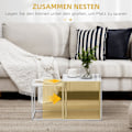 Miniatyrbild 4 av 10: ROTZ SIDABORD SET - Moderna häckbord - Rymdbesparande soffbord - Robust stålram - 40 cm x 40 cm x 40 cm