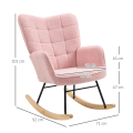 Miniatyrbillede 3 af 3: Rootz Relaxing Chair - Gyngestol - Blød polstring - Børneværelse - Elegant design - Berber Fleece Polyester - Cremehvid - 71L x 92W x 101H cm