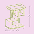 Miniatyrbillede 6 af 6: Rootz Cat Scratching Post - Cat Tree - Stor udsigtsplatform - Holdbar plys/sisal - 60 cm x 40 cm x 84 cm