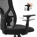 Miniatyrbillede 3 af 8: Rootz Ergonomisk kontorstol - Justerbare armlæn - Vippefunktion - Åndbart mesh - Bæreevne 120 kg - Sort