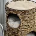 Miniatyrbild 9 av 10: Rootz Cat Scratching Barrel - Cat Tower - Feline Hideout - Viewing Platform - Water Hyacinth - 40cm x 73cm - Dark Brown