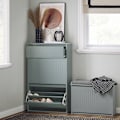 Miniatyrbillede 3 af 9: Rootz Skoskab med 2 klapper og 1 skuffe - Skovipper - Skostativ - Alsidig opbevaring - Nem montering - Pladsbesparende design - 61 cm x 100 cm x 26 cm