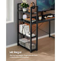 Miniatyrbillede 3 af 7: Rootz Ebony Black Skrivebord - Studiebord - Arbejdsstation - Spånplade og stål - Rummelig - Robust - Nem montering - 56cm x 120cm x 120cm