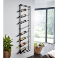 Miniatyrbillede 3 af 7: Rootz stativ væg metal sort 36x150x8 cm stor til 8 flasker - Design væghylde til køkkenet - Flaskestativ Hængende Smal Vægmonteret
