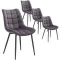 Miniatyrbillede 1 af 7: Rootz Sæt med 4 spisestuestole - Fløjlssæder - Metalstel - Ergonomisk design - Holdbar og behagelig - Anti-Slip - 46 x 40,5 cm Sædestørrelse