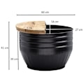 Miniatyrbillede 5 af 6: Rootz Sofabord - Opbevaringsplads - Sofabord - Sidebord - Rundt - Sort - Brun - Mangotræ - Metal - 60 x 60 x 41 cm