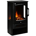 Miniatyrbillede 1 af 7: Rootz Elektrisk pejs - Pejs - Realistiske flammer - 2 varmeniveauer - Overophedningsbeskyttelse - Stål - Sort - 44,5 x 32 x 74 cm
