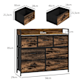 Miniatyrbillede 3 af 10: Rootz stofskuffekiste - Skænk - Organiseringsmøbler - Melaminbelagt top - Stabil stålramme - 98cm x 29cm x 85cm
