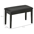 Miniatyrbillede 3 af 5: Rootz klaverbænk - 1 person - Polstret - Gummitræ - Kunstlæder - Solid siddeplads - Træben - Sort - 75L x 35W x 49H cm