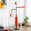 Miniatyrbillede 6 af 7: Rootz-boksestativ - To Speedballs - Roterende boksestang - Kick Pad - Højdejusterbar - Stål - Sort/Rød/Hvid - 84 x 36 x 140-205 cm