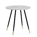 Miniatyrbillede 1 af 6: Rootz Round Spisebord - Moderne spisemøbler - bord i marmorstil - Scratch -resistente - 75 cm x 75 cm x 76 cm