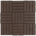 Miniatyrbild 6 av 7: Rootz uteplatsklinker - Golvplattor - Set med 9 golvplattor - Klickmekanism - Träkorn - PP-plast - Brun - 30 x 30 x 2 cm