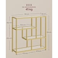 Miniatyrbillede 4 af 6: Rootz Glas reol - Hylde Organizer - Display Stand - Hærdet glas - Stålramme - 30 cm x 100 cm x 103 cm - Gennemsigtig bleg guld