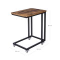 Miniatyrbillede 3 af 7: Rootz Serveringsbord - Industrielt design Serveringsbord på hjul - Træserveringsbord - Sammenklappeligt serveringsbord - Stilfuld serveringskonsol - M