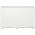 Miniatyrbillede 4 af 6: Rootz skænk - Kommode - 2 skuffer - Stående skab - Push-click - Spånplade - Hvid - 117 Cm X 36 Cm X 74 Cm
