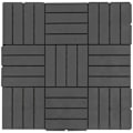 Miniatyrbillede 7 af 7: Rootz terrassefliser - Gulvfliser - Sæt med 9 gulvfliser - Klikmekanisme - Trækorn - Sort - 30 x 30 x 2 cm