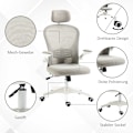 Miniatyrbillede 6 af 11: Rootz Kontorstol - Computerstol - Arbejdsstol - Ergonomisk design - 62cm x 64cm x 112-120cm