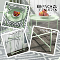 Miniatyrbillede 4 af 10: Rootz Round Garden Table - Terrace Table - Steel Exterior Table - Fjernelig bakke - Foldbart design - Ø46 x 50 cm
