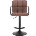 Miniatyrbillede 4 af 8: Rootz Barstol - Bordskammel - Justerbar barstol - Slidstærkt metalstel - Ergonomisk design - Stilfuld antracit mørk brun - 90-112cm x 51cm x 37cm