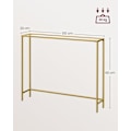 Miniatyrbild 6 av 6: Rootz Glass Steel Console Bord - Lätt guld Transparent - Entrébord - Soffbord - Härdat glas - Robust stålstomme - Modern design - 20cm x 100cm x 80cm