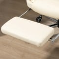Miniatyrbillede 5 af 5: Rootz Kontorstol - Fodstøtte Skrivebordsstol - Polstrede armlæn - Justerbart ryglæn - Højdejusterbart - Kunstlæder - Cremefarvet + Sort - 64,5L x 69W