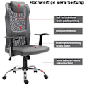 Miniatyrbillede 5 af 9: Rootz Kontorstol Executive - Grå - Skum, Læder, Metal - 25,59 cm x 23,94 cm x 48,03 cm