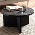 Miniatyrbillede 2 af 7: Rootz Modern Design Sofabord - Rundt bord - Stativstel - Håndlavet - Mango massivt træ - Unikt - Sort - 60cm x 60cm x 33cm