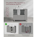Miniatyrbillede 5 af 7: Rootz Dove Grey MDF vask underskab - Vaskeskab til badeværelset - Opbevaringsenhed - Rummeligt interiør - Nem montering - 30 cm x 80 cm x 64 cm