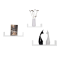 Miniatyrbillede 4 af 8: Rootz væghylder - U-formet display - Hængende reol - Dekorativ opbevaring - Vægtavlesæt - Flydende afsatser - Hvid - 26x9,7x6cm, 34x9,7x7,5cm, 42x9,7x