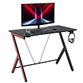 Pikkukuva 7 / 7: Rootz Gaming Table - Desk with Headphone Hook - Drink Holder - Computer Desk - Steel + MDF - Black - 105 x 55 x 75 cm