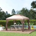 Pikkukuva 2 / 11: Rootz Gazebo - Taitettava huvimaja - Sivuseinät - Juhlateltta - Kuljetuslaukku - Khaki/ruskea - 3,25 X 3,25 X 2,65 M