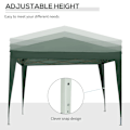 Miniatyrbillede 8 af 11: Rootz Camping Gazebo - Bryllupsfest - Baldakintelttelt - Pop Up Gazebo - Bæretaske - Vinduer - Stålramme - Grøn - 2,95 x 2,95 m x 2,58 m
