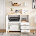 Miniatyrbillede 2 af 8: Rootz Office Storage Cabinet - Arrangement - Træarrangør - White and Brown Look - 90x75x45cm - MDF & Rubber Wood