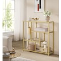 Miniatyrbillede 2 af 6: Rootz Glas reol - Hylde Organizer - Display Stand - Hærdet glas - Stålramme - 30 cm x 100 cm x 103 cm - Gennemsigtig bleg guld