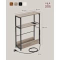 Miniatyrbillede 6 af 8: Rootz sengebord med stikkontakt - Natbord - Endebord - Spånplade og stål - Greige-farvet blæk Sort - 18 cm x 45 cm x 58 cm - 4,4 kg - 100 kg Belastnin