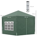 Miniatyrbillede 3 af 11: Rootz Camping Gazebo - Bryllupsfest - Baldakintelttelt - Pop Up Gazebo - Bæretaske - Vinduer - Stålramme - Grøn - 2,95 x 2,95 m x 2,58 m