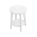 Miniatyrbillede 1 af 3: Rootz Sidebord - Sidebord med hylde - Sidebord med opbevaringshylde - Træsidebord - Industrielt sidebord - Rundt sidebord - Hvid - 40 x 50 cm (Ø x H)