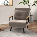 Miniatyrbillede 2 af 9: Rootz sovestol - Cabriolet sovesofa - Justerbart ryglæn - Robust stålstel - Plys polstring - Lysebrun - 63W x 73D x 81H cm
