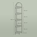 Miniatyrbillede 5 af 5: Rootz Corner Shelf Bookhelf - Display Unit - Glass & Metal Shelving - Space -Saving - 28 x 28 x 158 cm