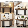 Miniatyrbillede 7 af 8: Rootz 55 tommer konsolbord - Sofabord - Gangbord - Konstrueret træ og metal - 140 cm B x 30 cm D x 83 cm H