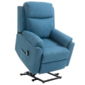 Miniatyrbillede 1 af 5: Rootz Lænestol - Elektrisk Lænestol - Ståstol - Linned Polyester - Metal - Skum - Blå - 83 cm x 89 cm x 102 cm