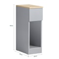 Miniatyrbillede 5 af 8: Rootz Modern Sengebord Sæt med 2 - Sofabord - Sidebord - Lysegrå - med skuffe og åbent rum - Stabil med skridsikre puder - 20 cm x 60 cm x 35 cm