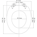 Miniatyrbild 4 av 8: Rootz Soft-Close Toalettsits - Antibakteriell träsits - Vattenavvisande överdrag - Universal O-formad - Halkfri buffert - 37,8 cm x 43,8 cm x 3,2 cm